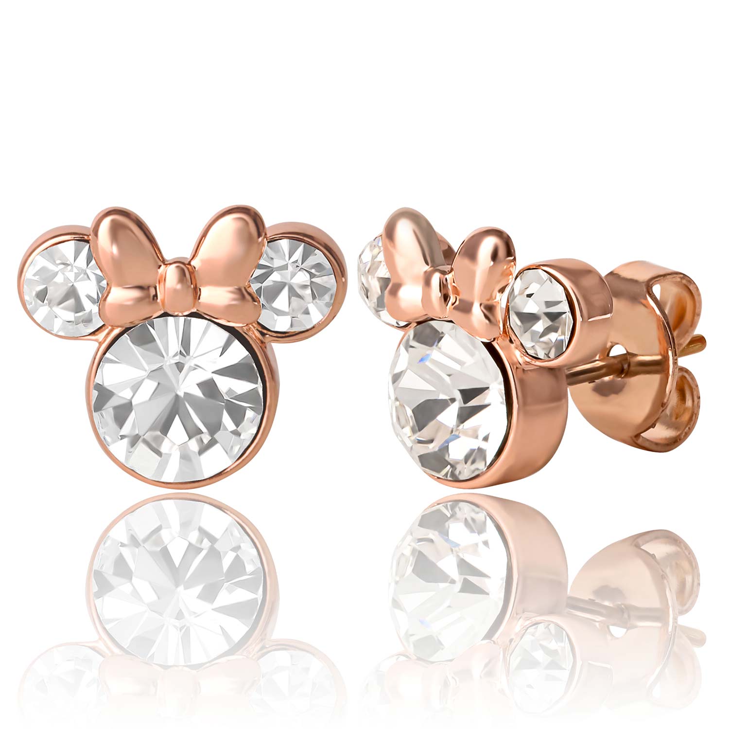 Minnie Black Rose Gold Plating Pierced Earrings - Seven Season